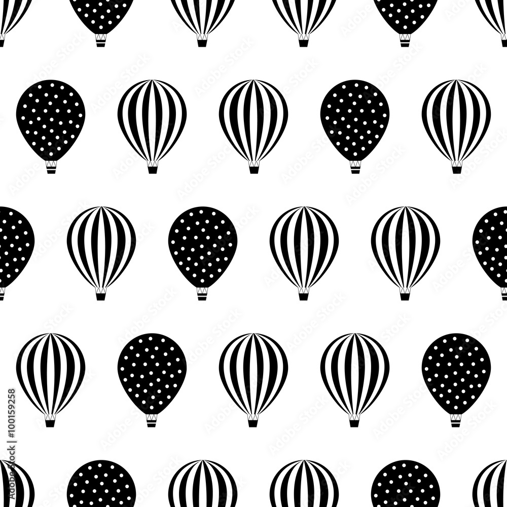 Obraz Tryptyk Hot air balloon seamless