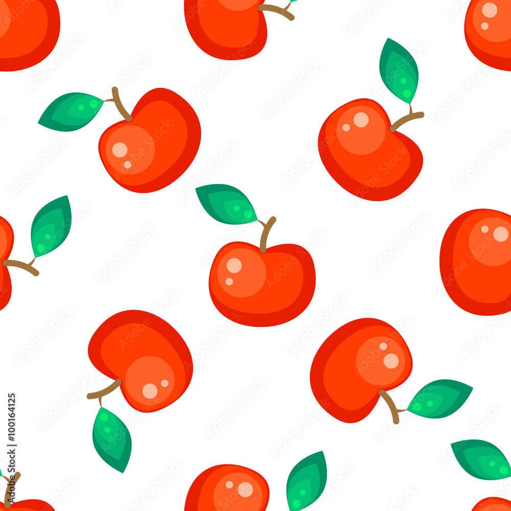 Tapeta Red apple fruit seamless