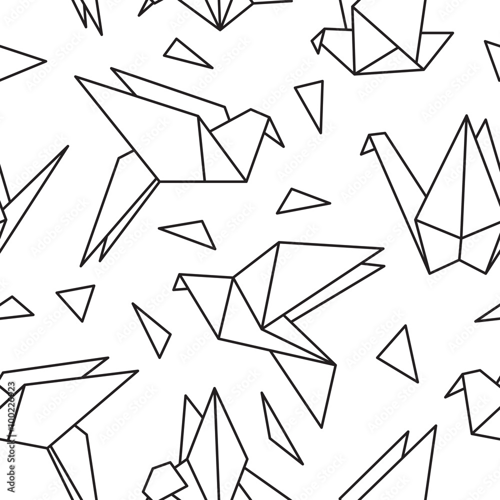 Tapeta Seamless pattern with origami