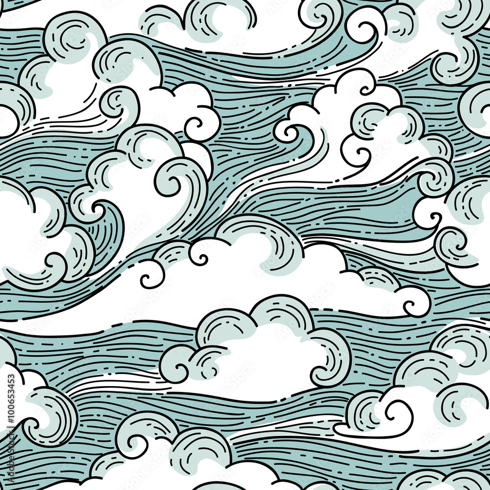 Tapeta Clouds seamless pattern