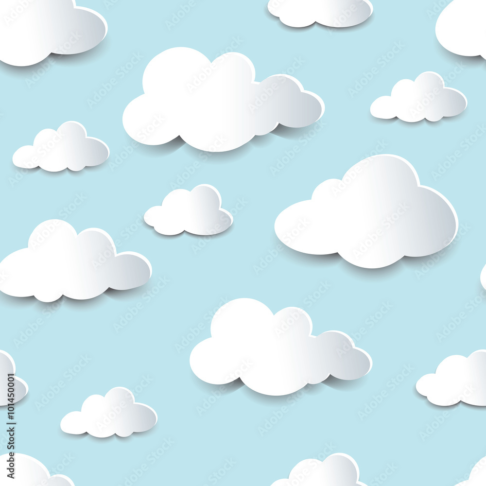 Tapeta Seamless cutout clouds