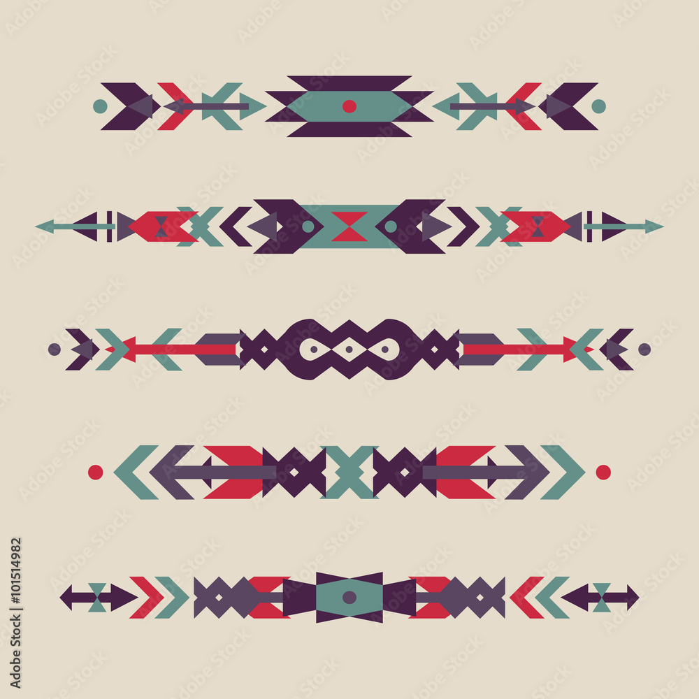 Obraz Tryptyk Vector set of decorative