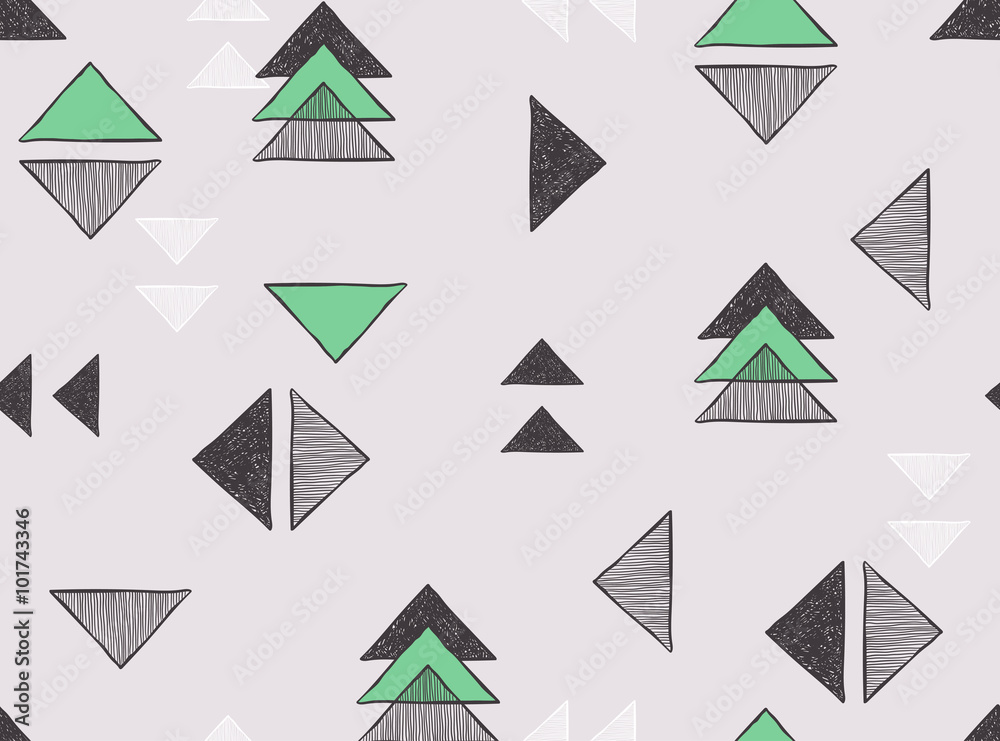 Tapeta Seamless hand-drawn triangles