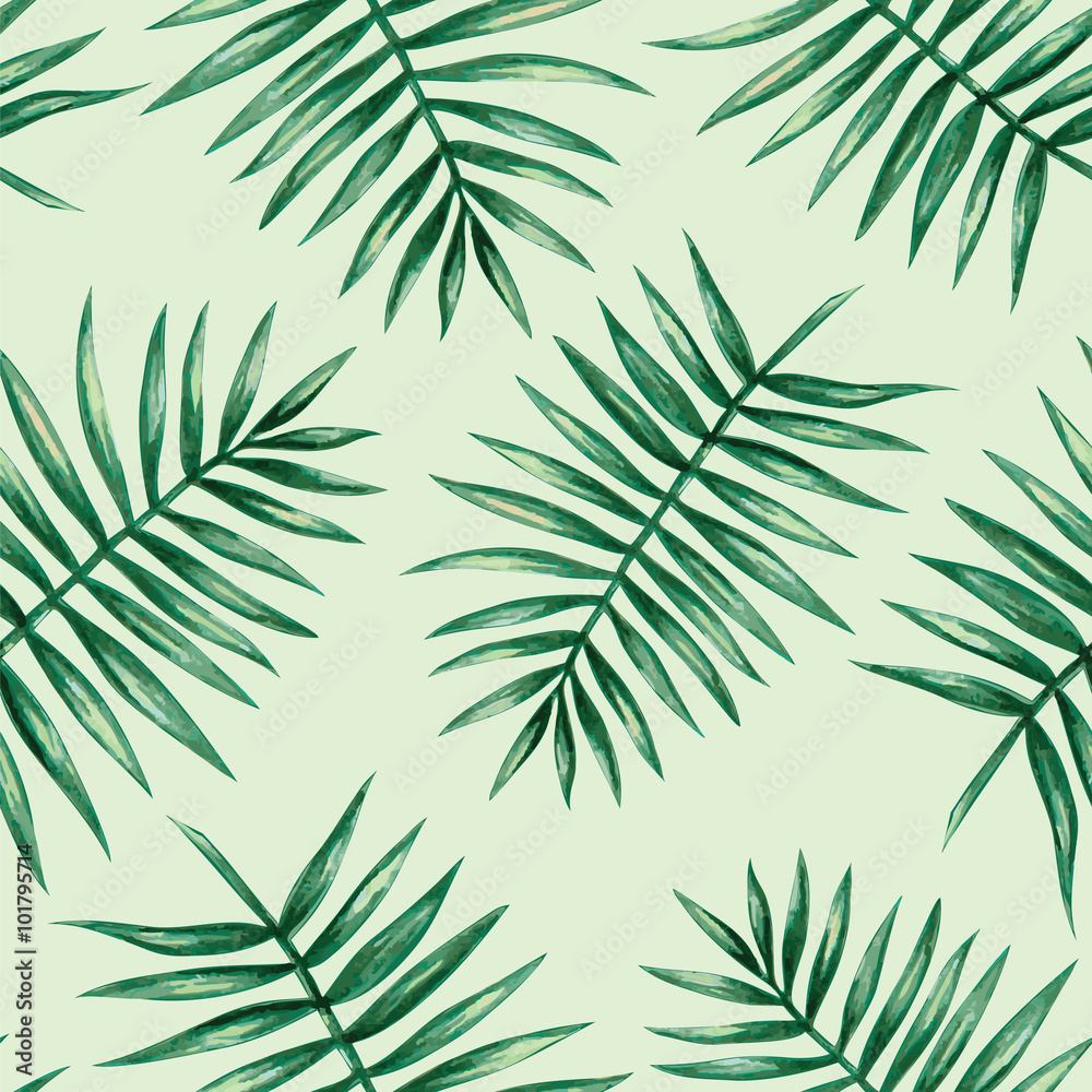 Tapeta Watercolor tropical palm