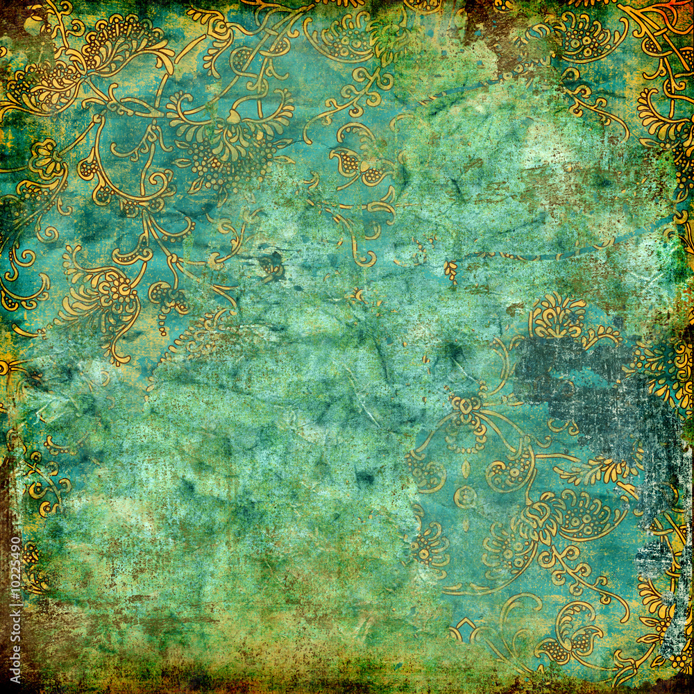 Obraz Tryptyk green rusty vintage texture