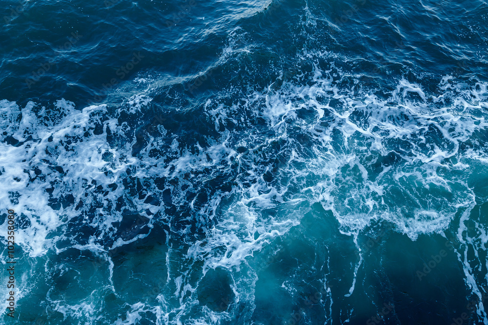 Obraz na płótnie Blue sea texture with waves