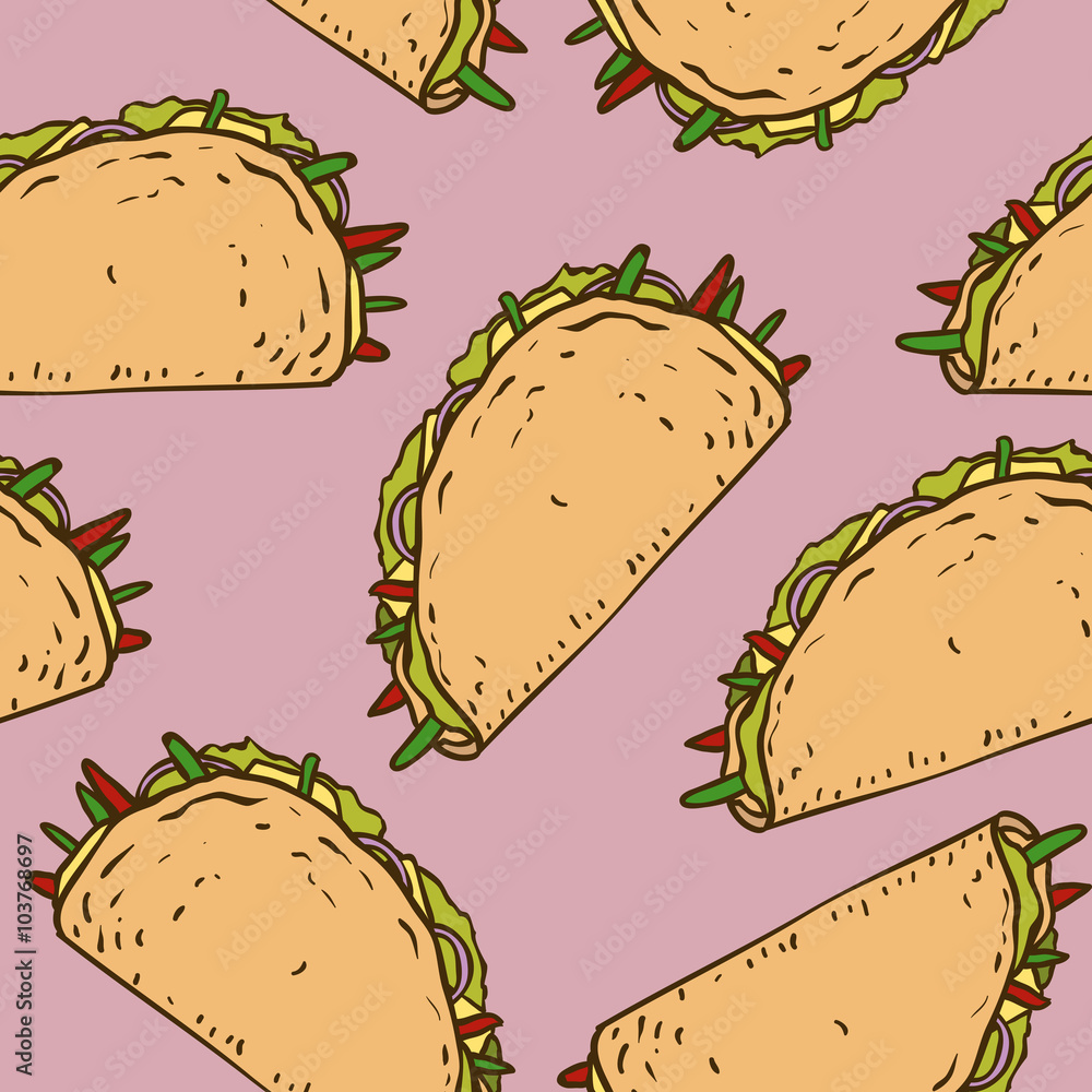 Tapeta Seamless Pattern with Mexican