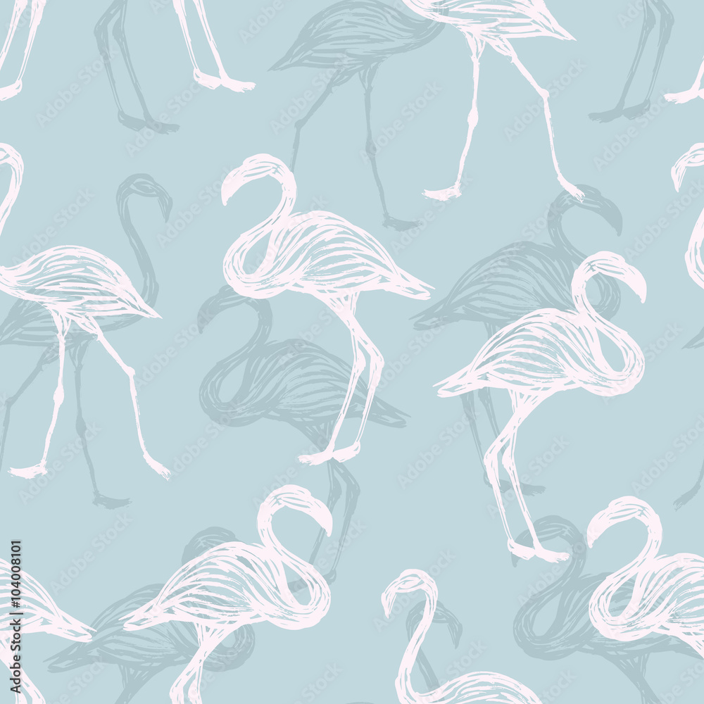 Fototapeta bird flamingo pattern 