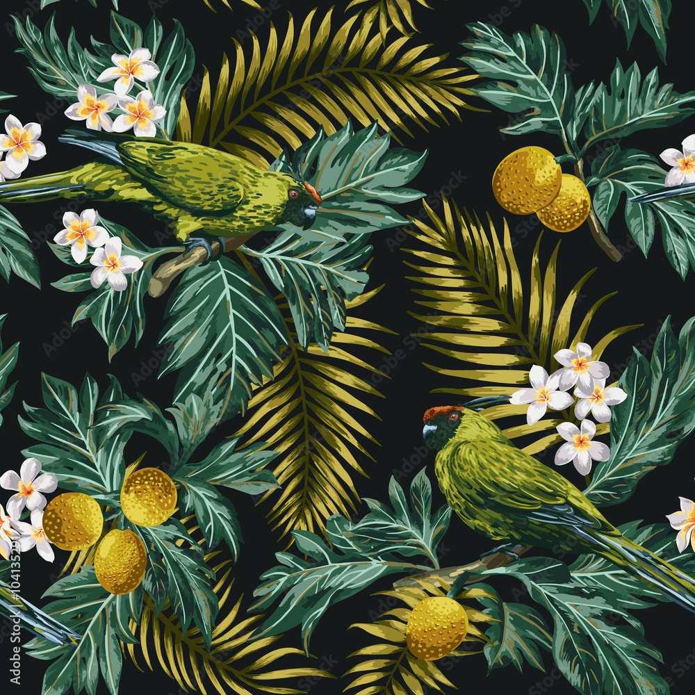 Tapeta Seamless tropical pattern with