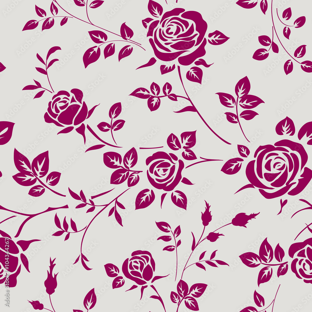 Fototapeta Seamless pattern with roses