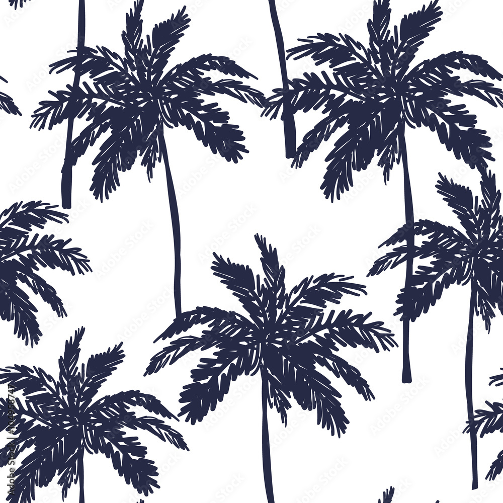Tapeta Palm trees silhouette on the