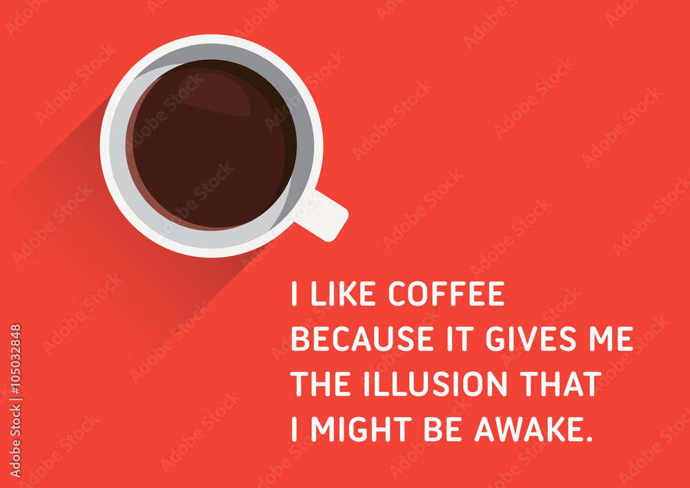 Obraz Pentaptyk Coffee, Illustrated Quote - I