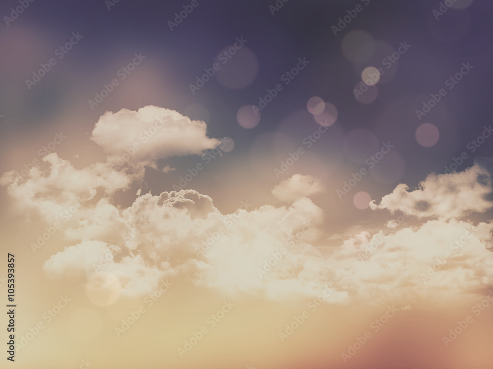 Obraz Pentaptyk Retro clouds and sky