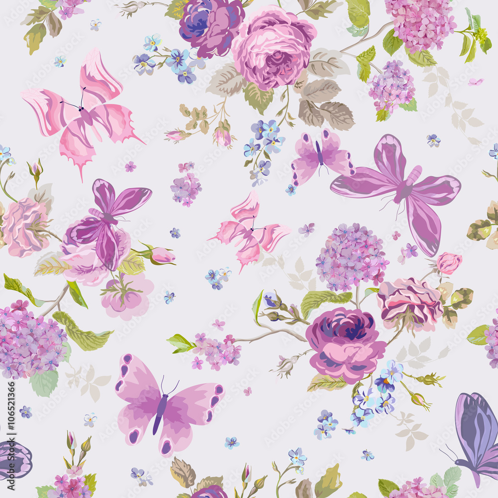 Tapeta Spring Flowers Background with