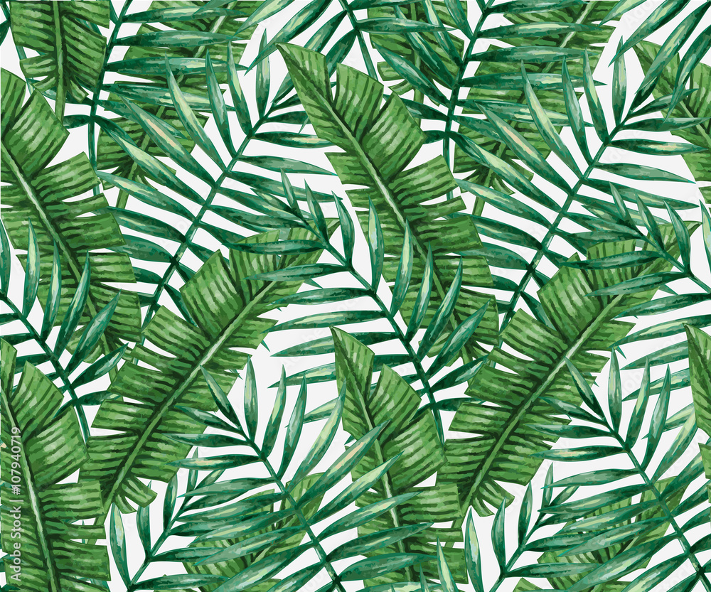 Tapeta Watercolor tropical palm