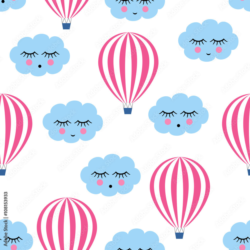 Tapeta Pink hot air balloons with