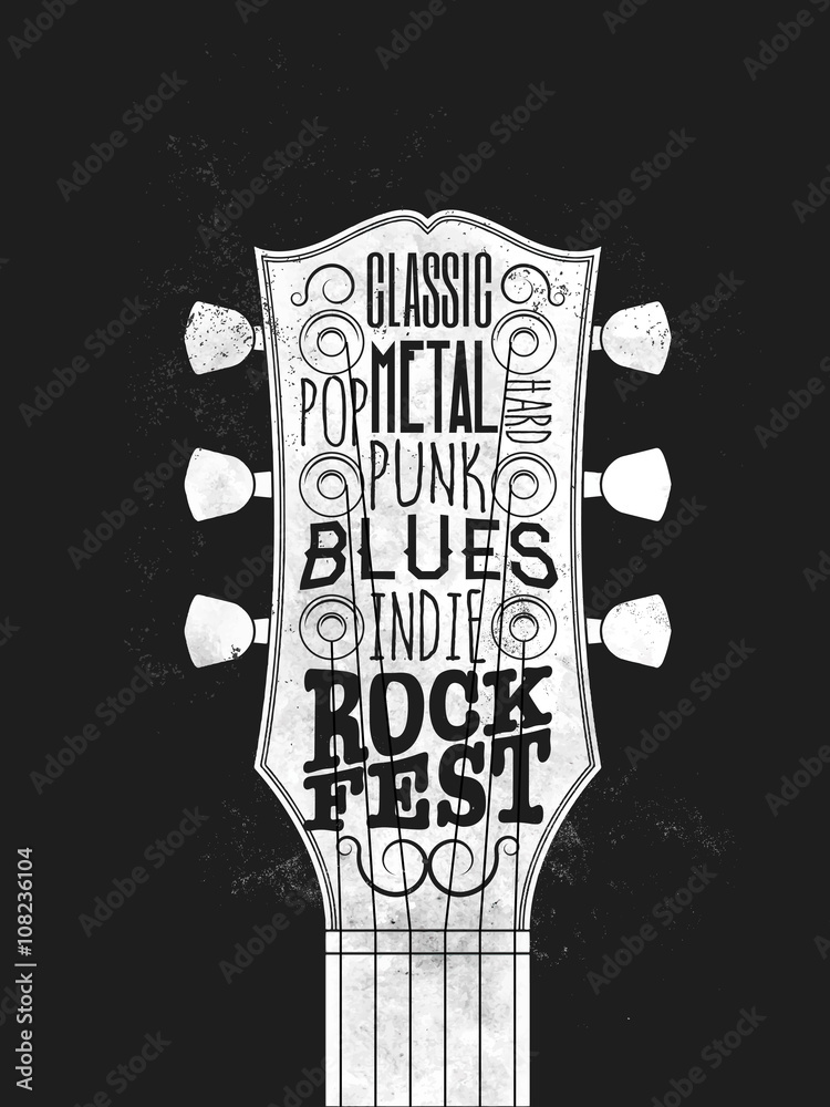 Obraz Tryptyk Rock Music Festival Poster.