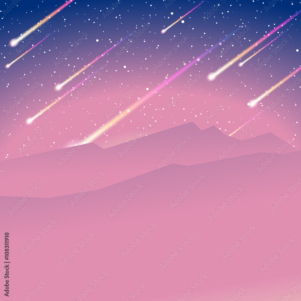 Fototapeta Meteor shower background