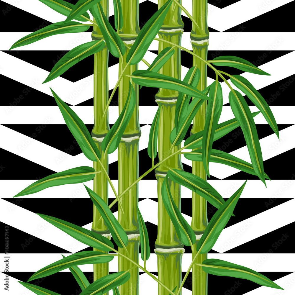 Tapeta Seamless pattern with bamboo