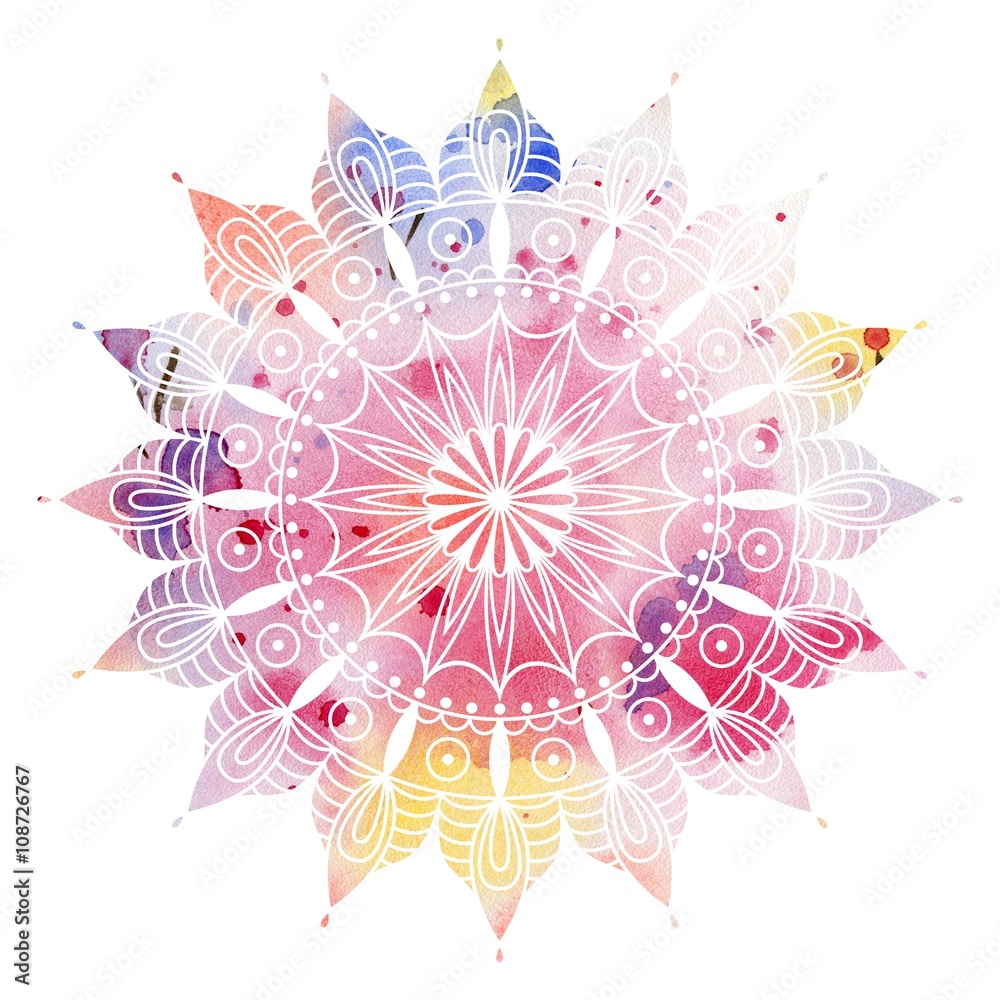 Fototapeta Mandala  colorful watercolor.