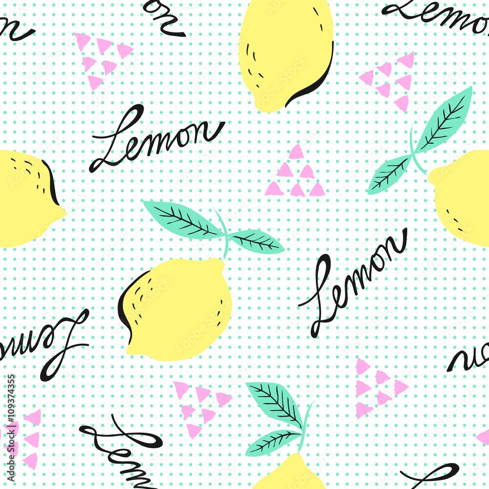Fototapeta seamless pattern with lemon