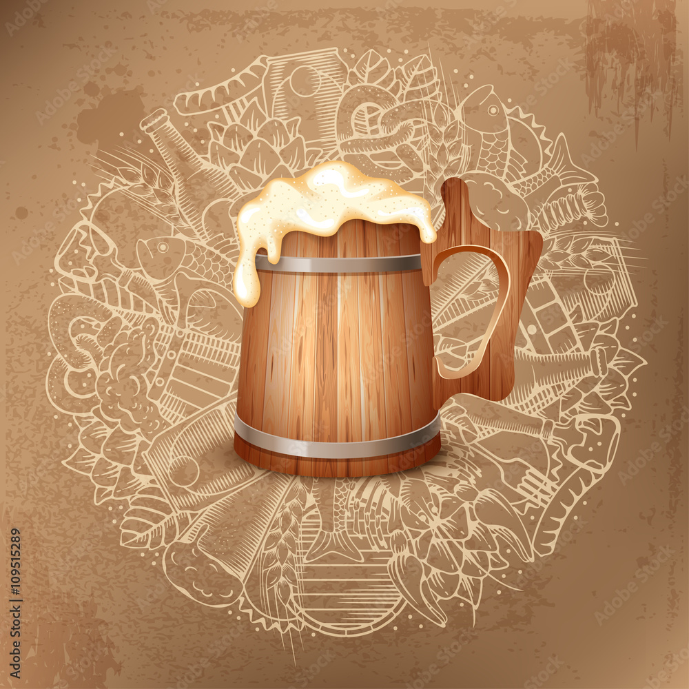 Obraz Tryptyk Beer background