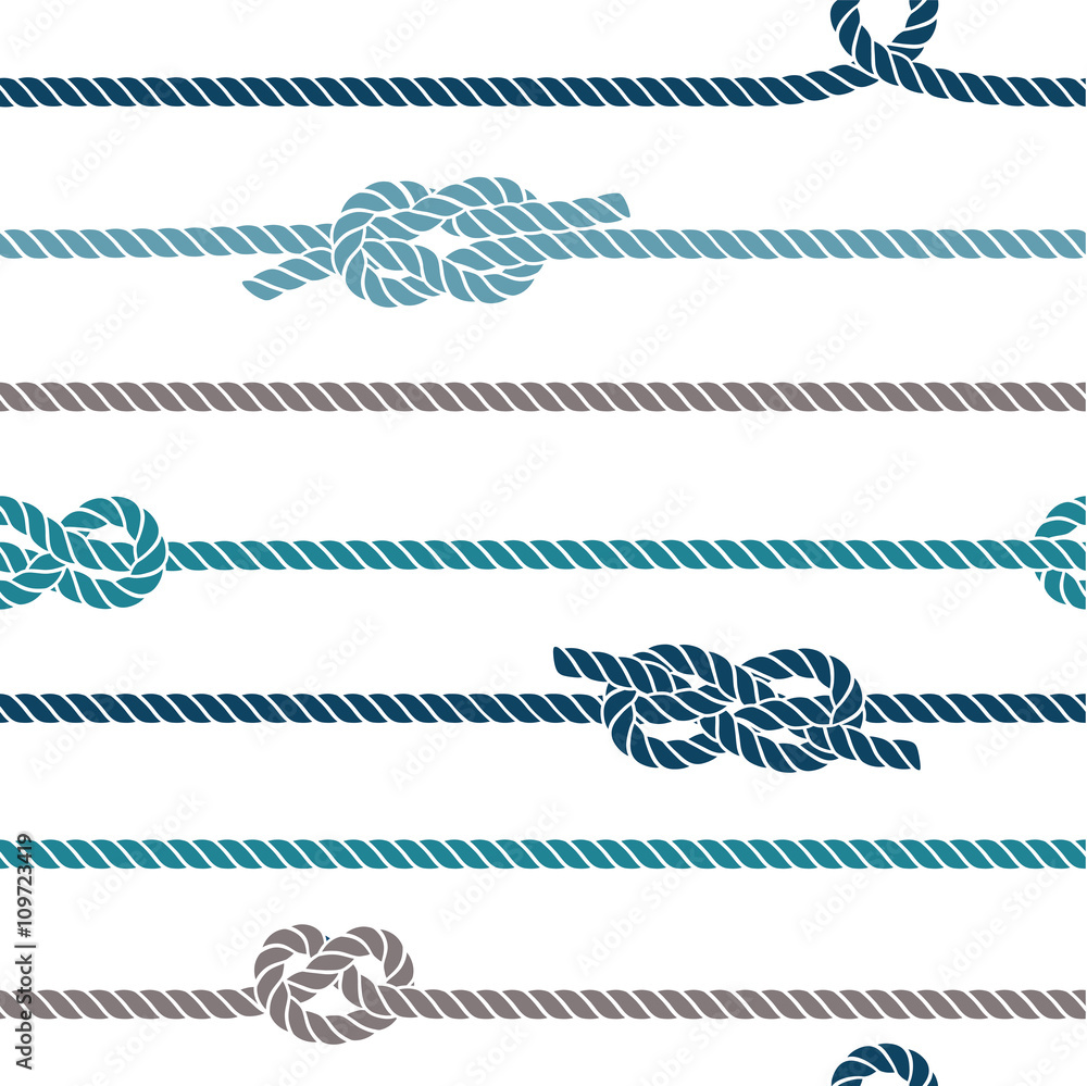 Tapeta Seamless marine pattern, knots