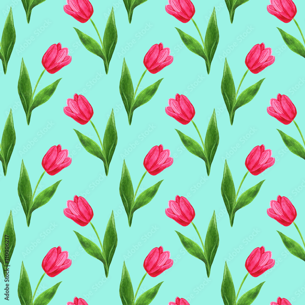 Tapeta watercolor seamless tulips