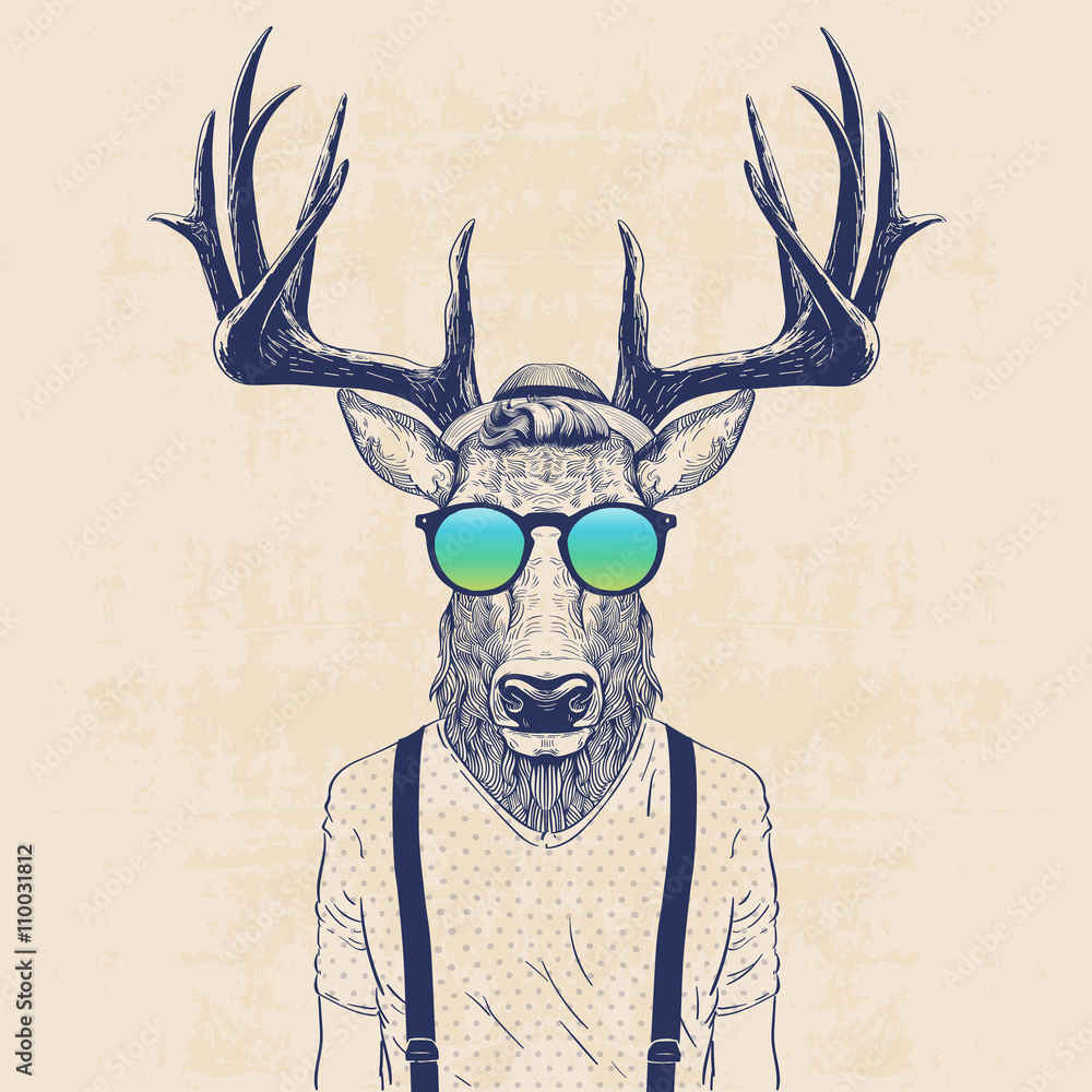 Obraz Tryptyk cool deer