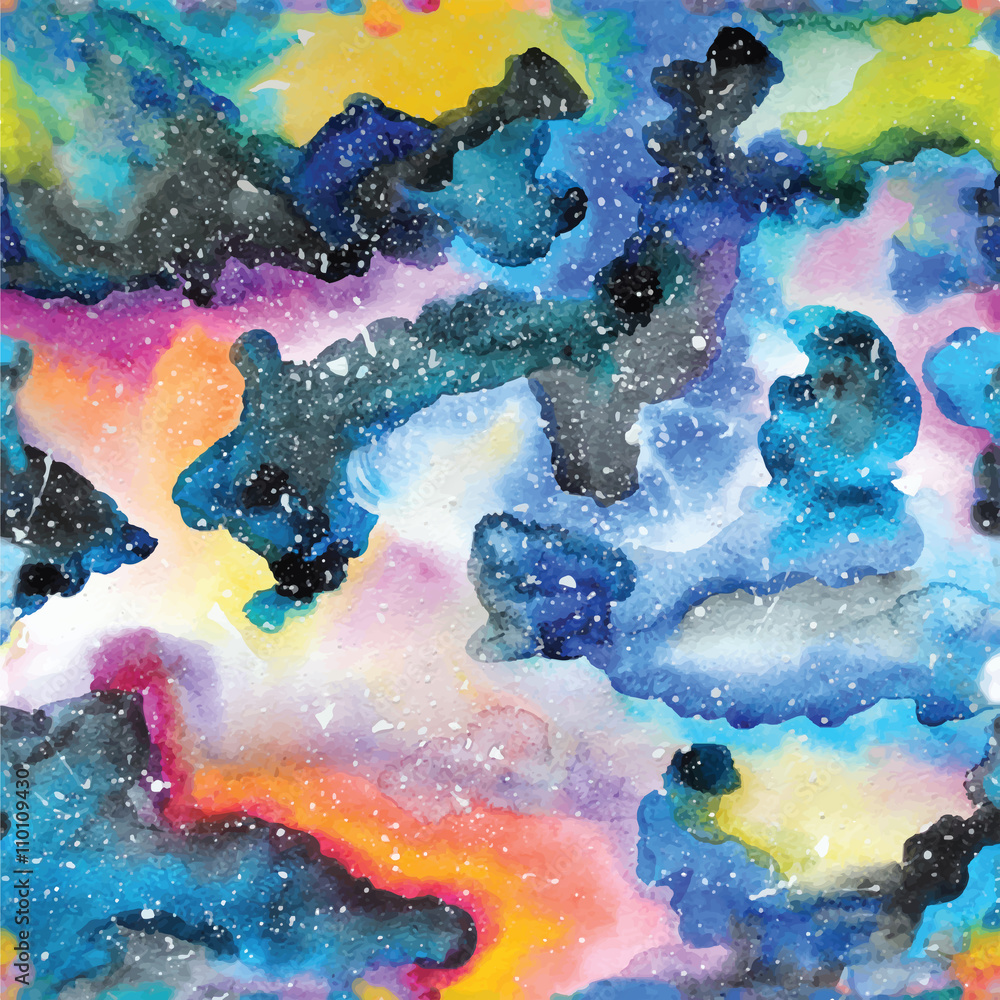 Obraz Tryptyk Watercolor galaxy