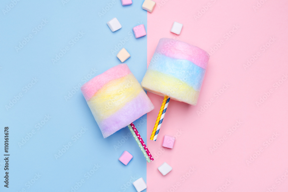 Obraz Pentaptyk Multicolored Cotton candy.