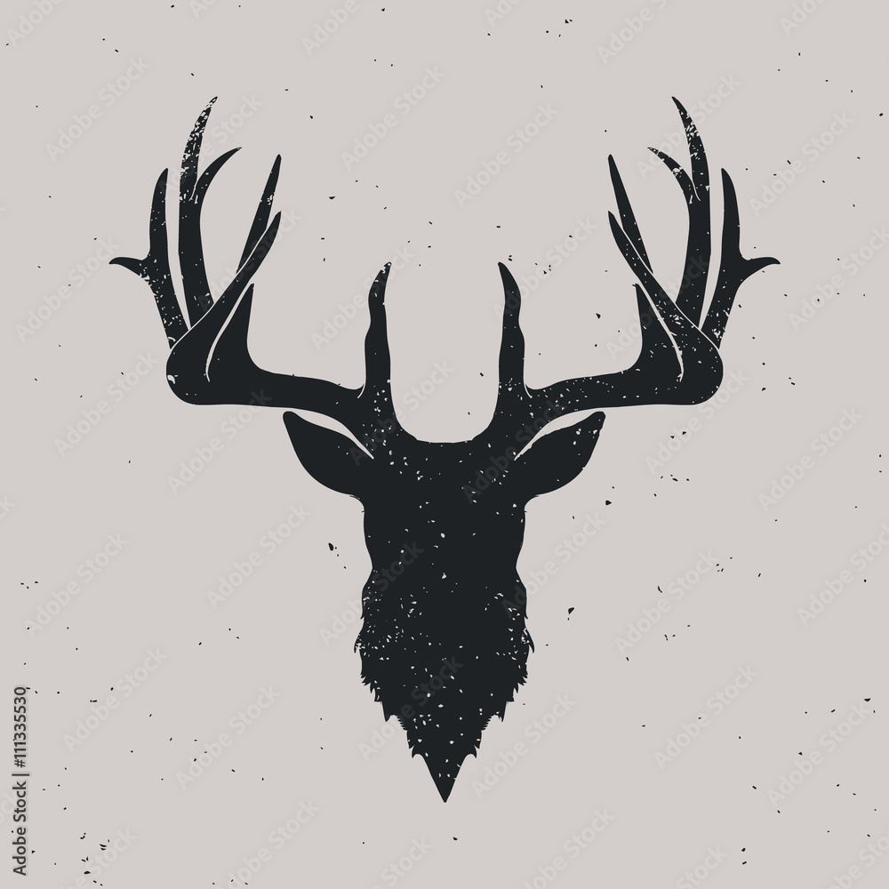 Obraz Kwadryptyk Deer head silhouette