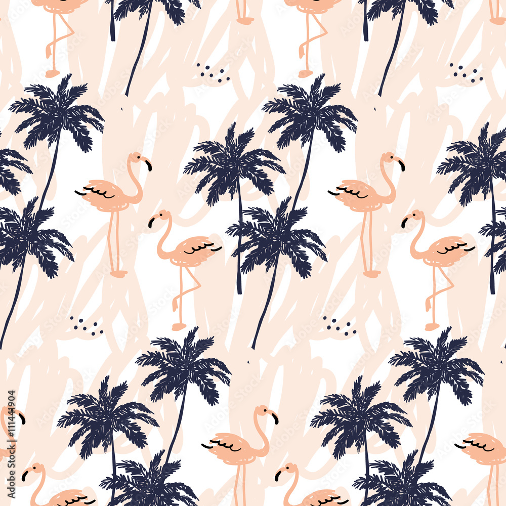 Tapeta Palm trees silhouette and