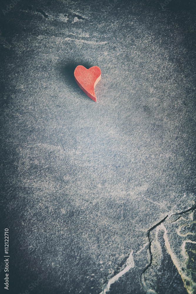 Obraz na płótnie Vintage toned wooden red heart