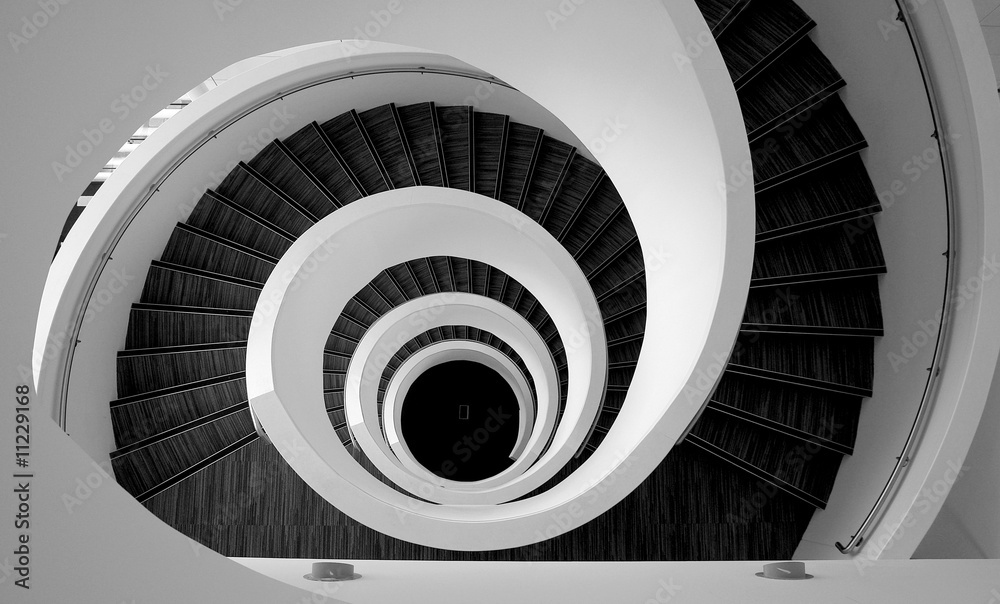 Obraz Tryptyk Modern spiral stairs detail