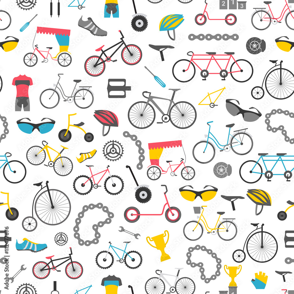 Tapeta Bicycle seamless pattern.