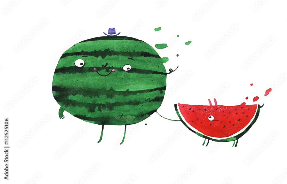 Obraz Dyptyk watercolor watermelon