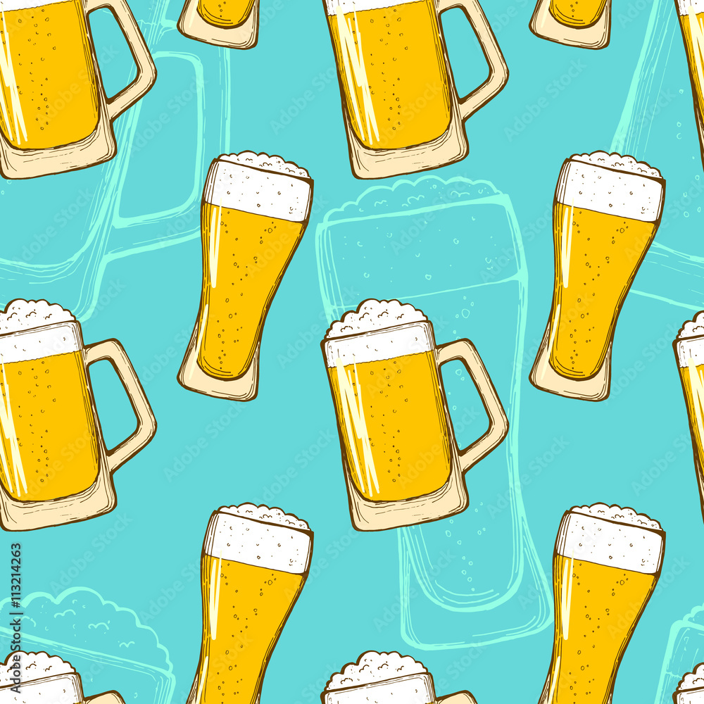 Tapeta Beer seamless pattern.