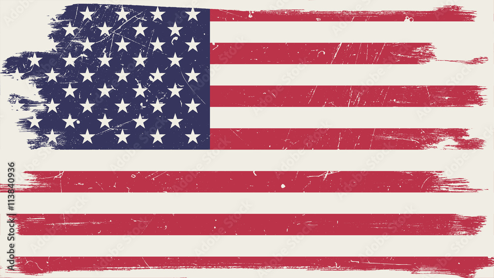 Fototapeta American flag with grunge