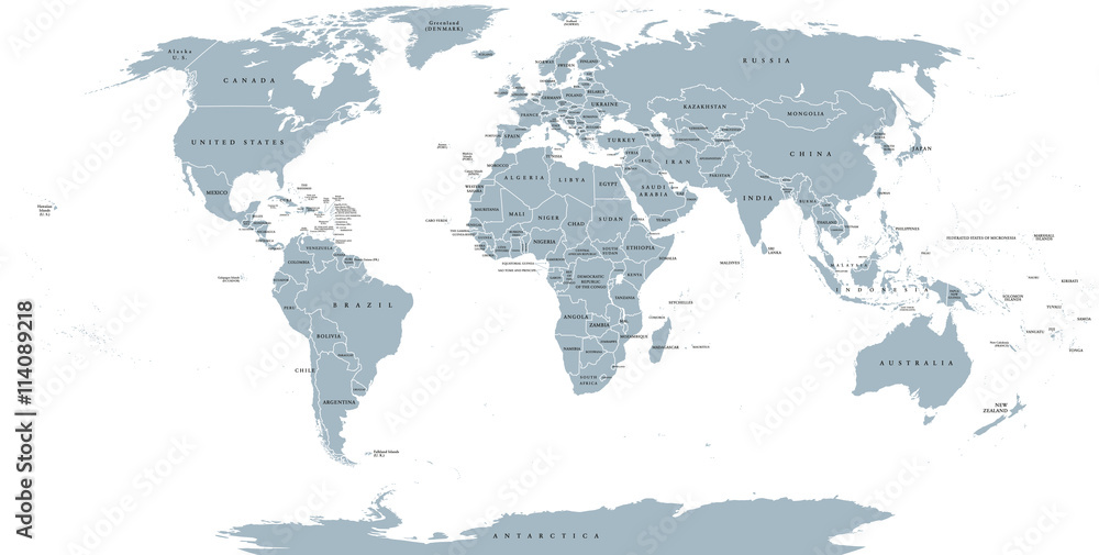 Fototapeta World political map. Detailed