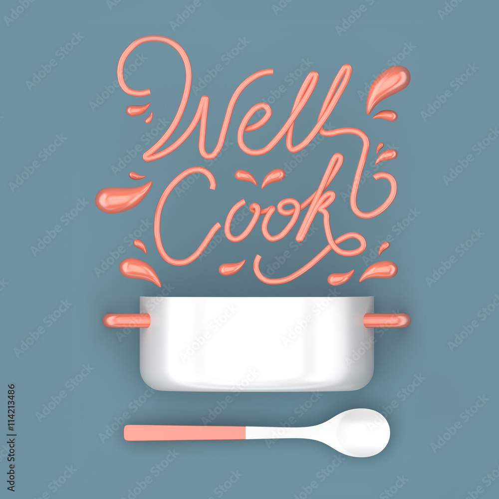 Fototapeta Well cook quote with pot