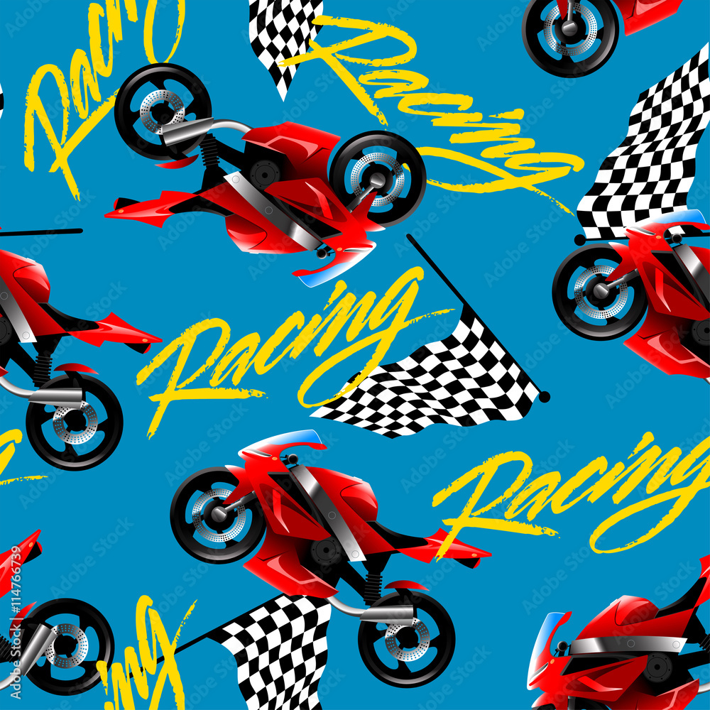 Tapeta Red motorcycle racing with