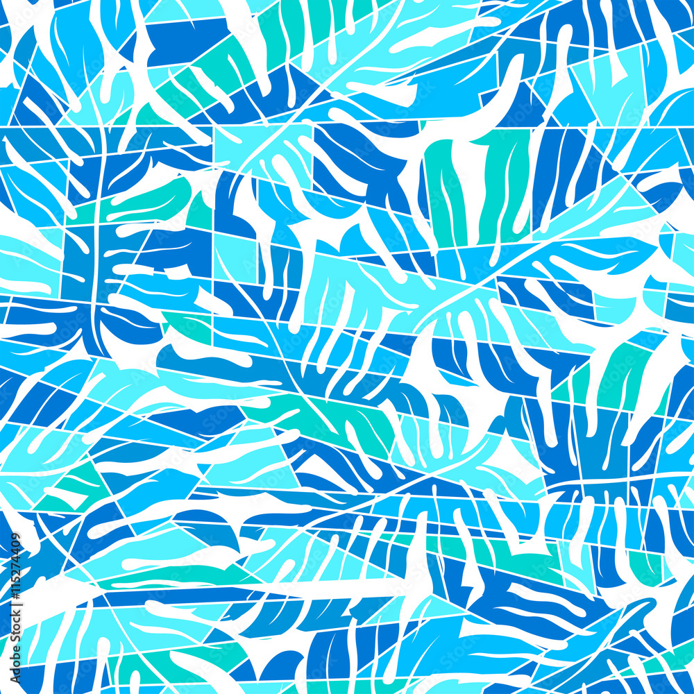 Tapeta Blue abstract surf pattern in