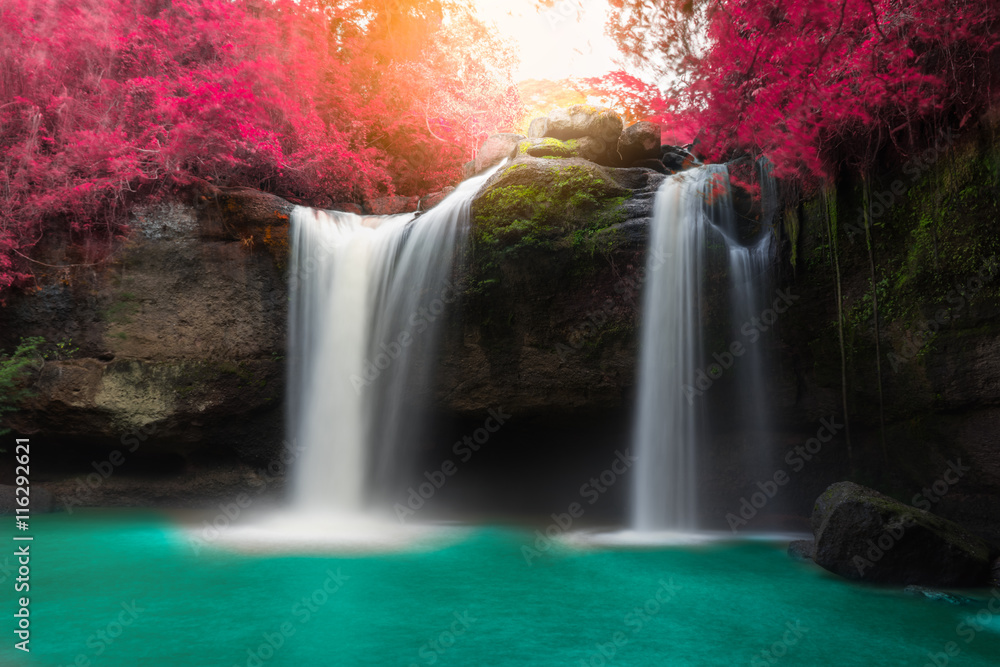 Obraz Pentaptyk Amazing beautiful waterfalls