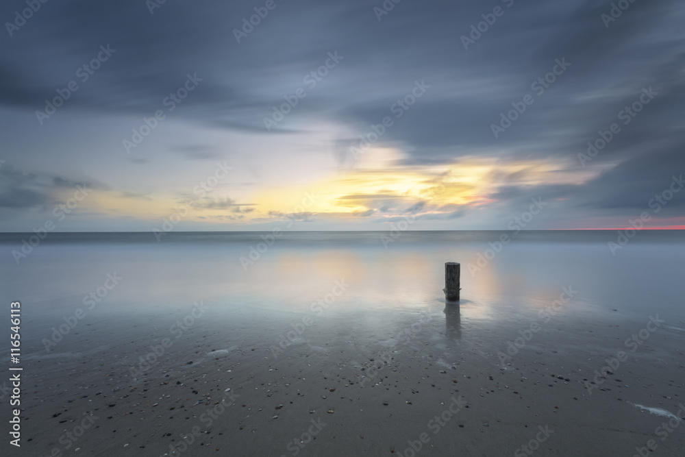 Obraz Tryptyk Stormy Seascape Sunset In Long