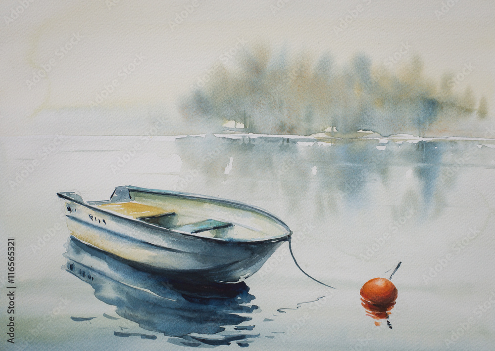 Obraz Tryptyk Watercolor painting of a