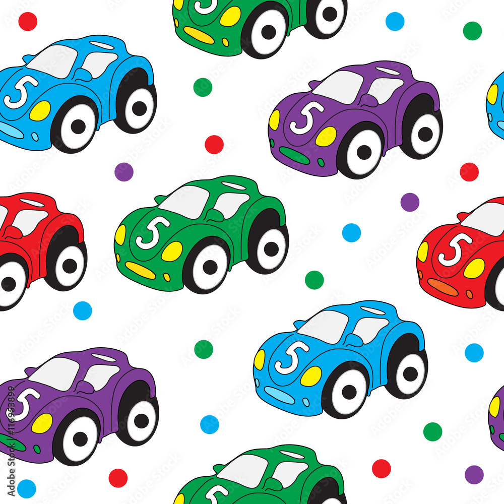 Tapeta Children's toy car seamless
