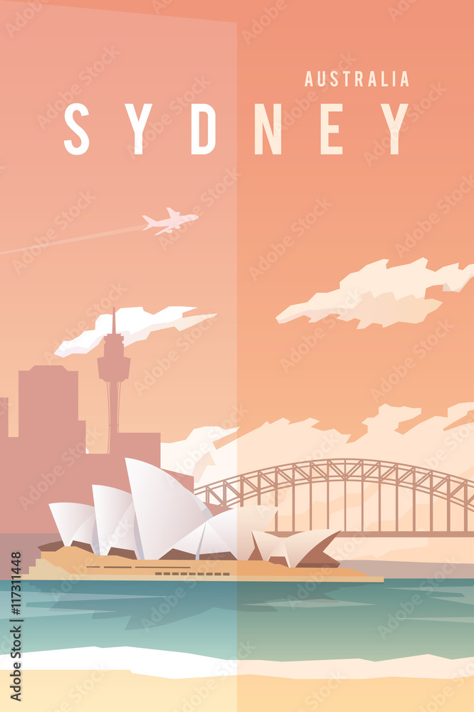 Obraz Tryptyk Sydney. Vector poster.