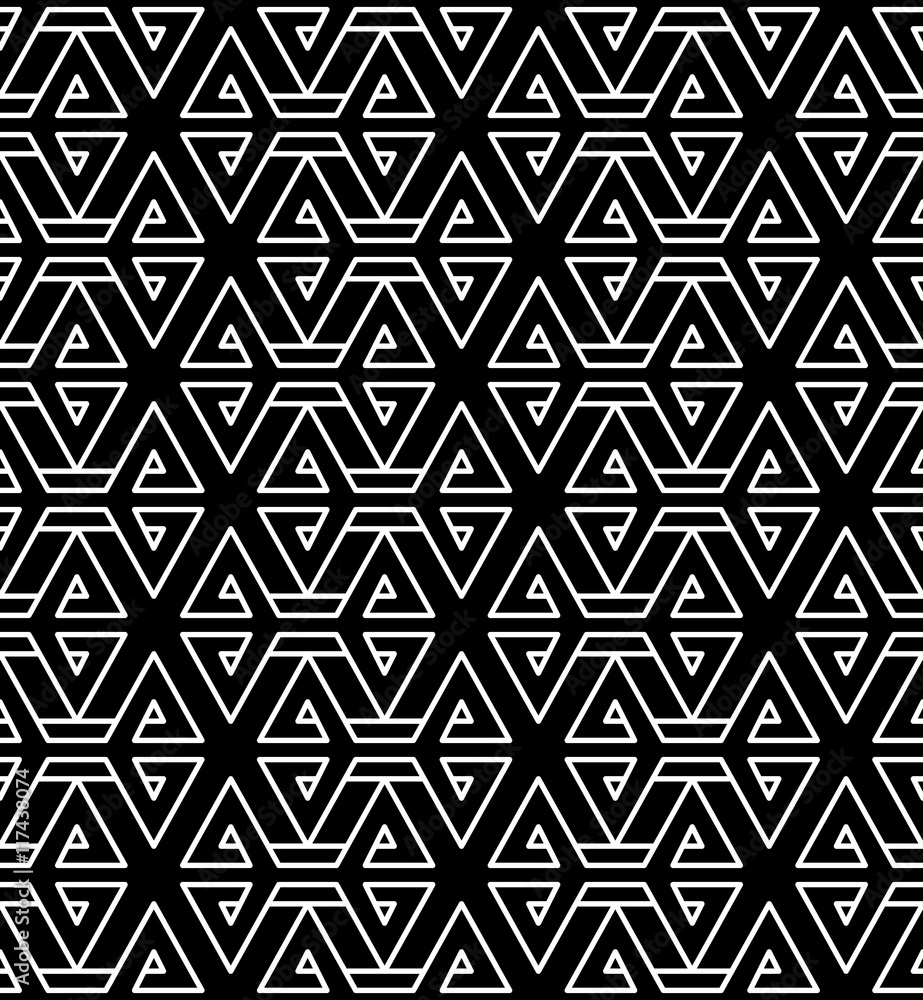 Obraz Tryptyk Abstract geometric black and