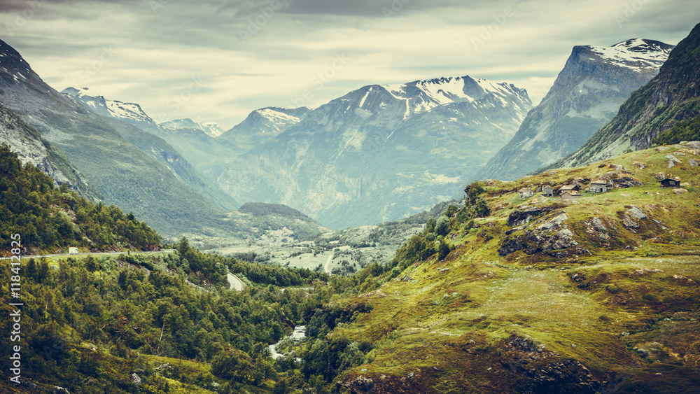 Obraz na płótnie mountains landscape in Norway.